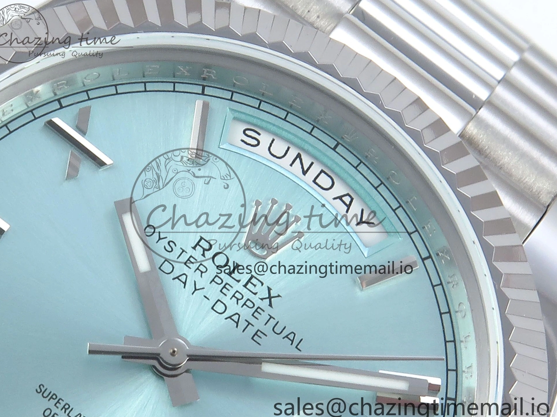 0403 Day Date 128239 36mm SS KF 1:1 Best Edition Tiffany Blue Roman Dial On President Bracelet A2836 (Gain Weight) Durable 639